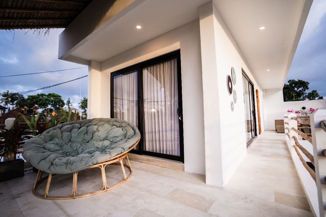 Balcony with village view at Villa Amazonica